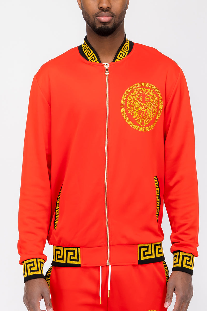 Lion Head Embroidered Track Jacket