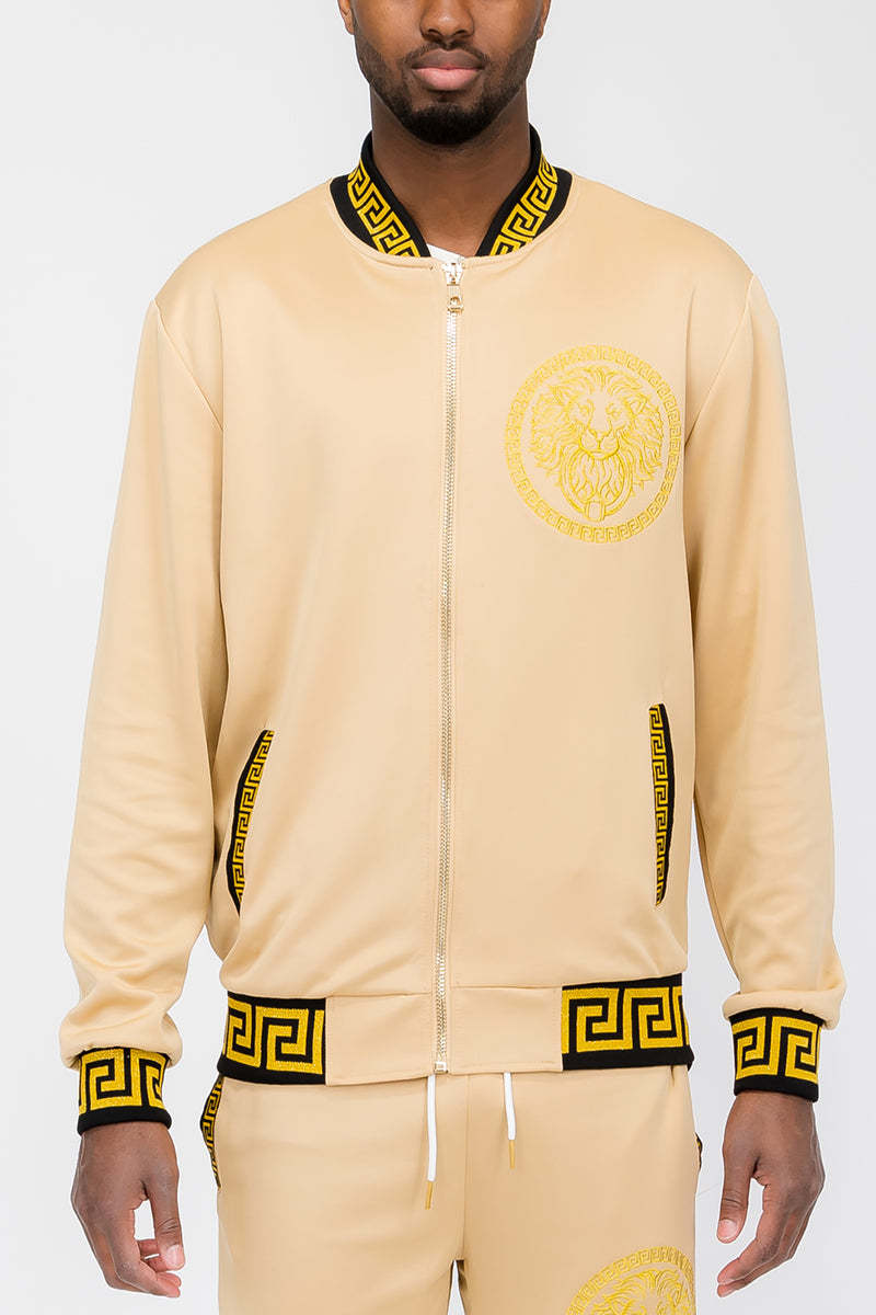 Lion Head Embroidered Track Jacket