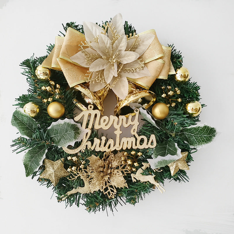 Factory Price Artificial 30 Cm Large Christmas Wreath for Front Door Hanging Window Props Background Christmas Tree Accessories