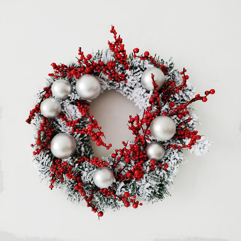 Factory Price Artificial 30 Cm Large Christmas Wreath for Front Door Hanging Window Props Background Christmas Tree Accessories