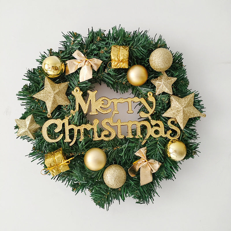 Factory Price Artificial 30 Cm Large Christmas Wreath for Front Door Hanging Window Props Background Christmas Tree Accessories