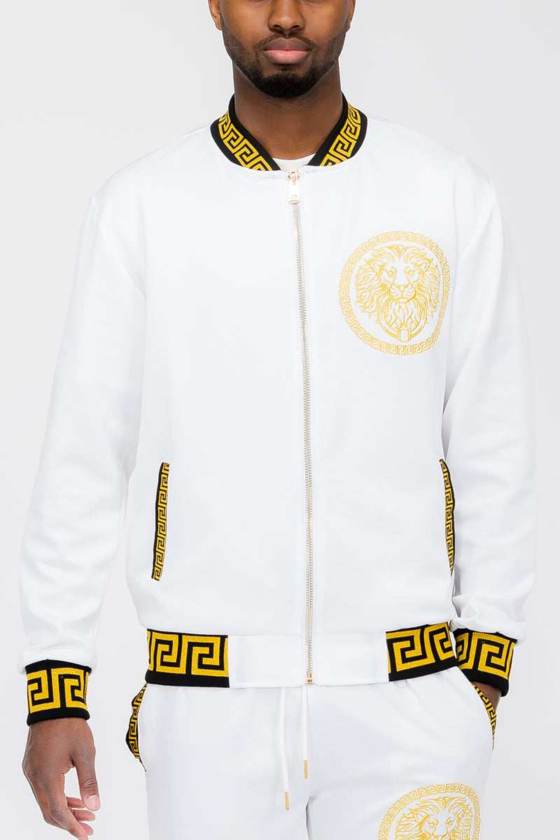 Lion Head Embroidered Track Jacket