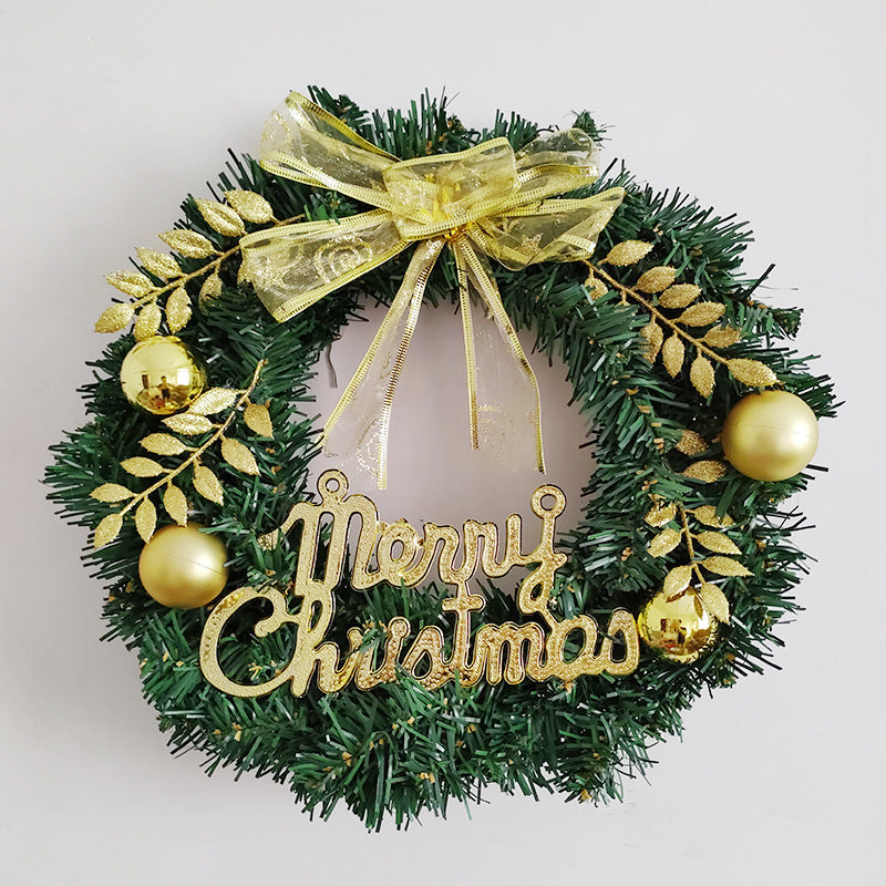 Factory Price Artificial 30 Cm Large Christmas Wreath for Front Door Hanging Window Props Background Christmas Tree Accessories