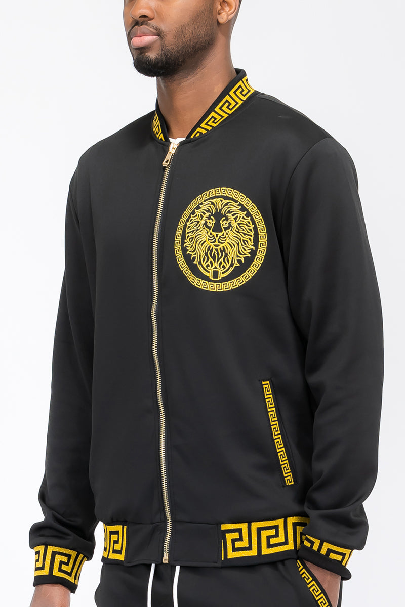 Lion Head Embroidered Track Jacket