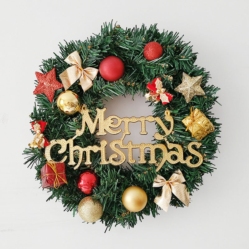 Factory Price Artificial 30 Cm Large Christmas Wreath for Front Door Hanging Window Props Background Christmas Tree Accessories